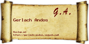 Gerlach Andos névjegykártya
